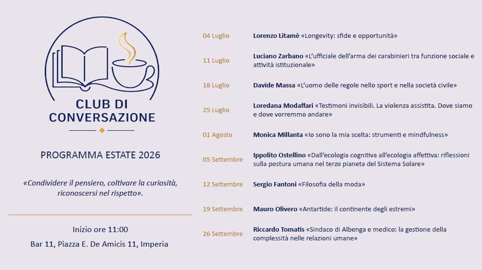 Programma Estate 2026 del Club di Conversazione